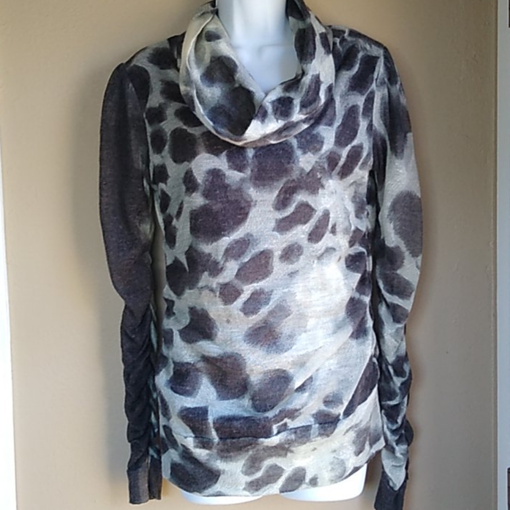 Saopaulo Rushed Animal Print sweater Cowl Neck